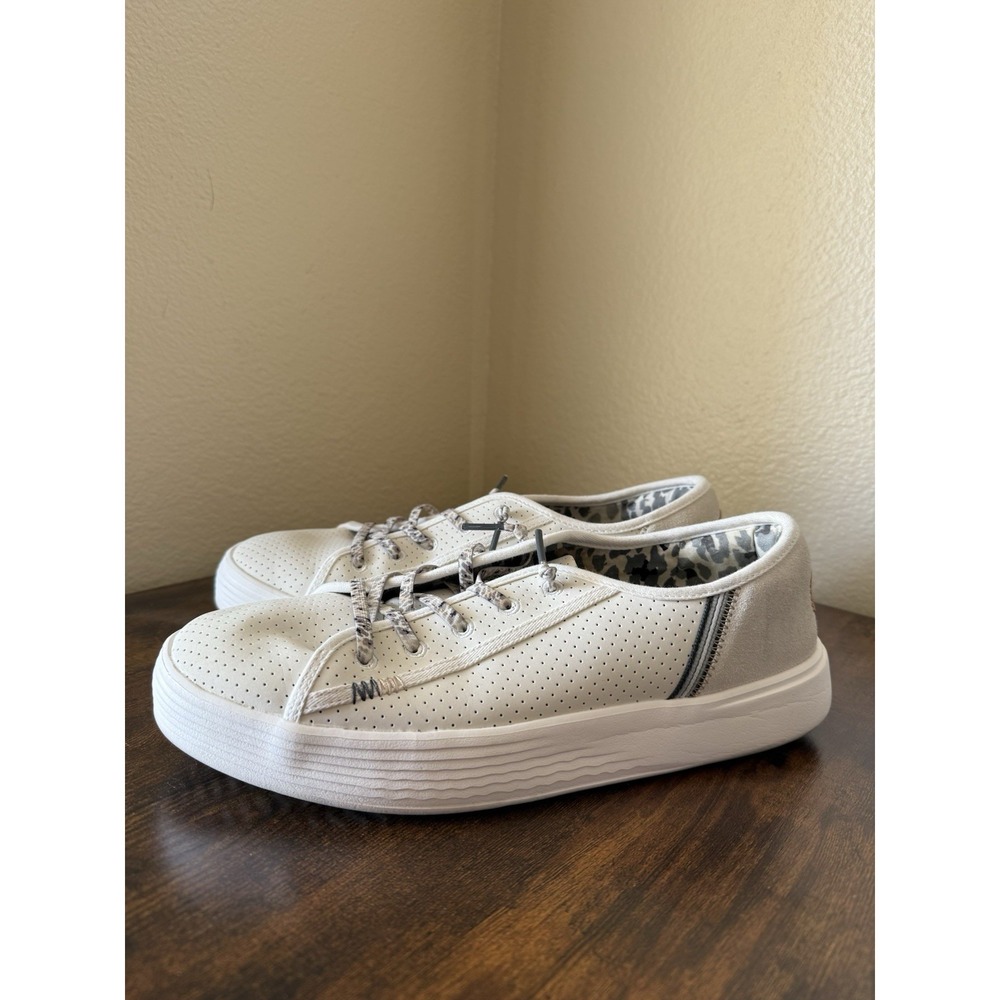 HEYDUDE Wendy Perf Women's Size 11 Leather White Leopard Print Sneakers